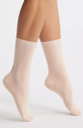 Nordstrom Sparkle Crew Socks in Pink Bubbles at Nordstrom Rack, Size 9/11