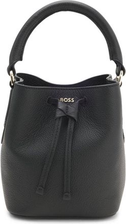 BOSS Logo-lettering bucket bag in leather