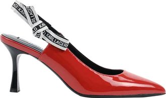Karl Lagerfeld Sienna Ribbon Sling - Dames - Pumps - Rood - 36 EU - Leer - Schoenen