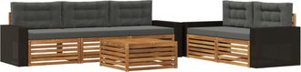 vidaXL Conjunto De Sof&aacute;s De Exterior 6 Uds. Natural Y Antracita Vidaxl