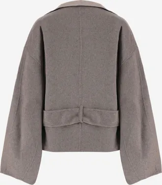 Frankie Shop Womens Reversible Wool-Blend Coat Beige
