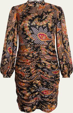 Kobi Halperin Elizabeth Ruched Floral-Print Mini Dress