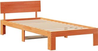 vidaXL Estructura de cama Marrón 75 x 190 cm Madera maciza de Pino Vidaxl
