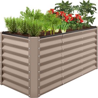 Best Choice Products 4x2x2ft Outdoor Metal Raised Garden Bed, Planter Box for Vegetables, Flowers, Herbs