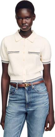 Sandro Short-sleeved cardigan in Ecru at Nordstrom, Size X-Large