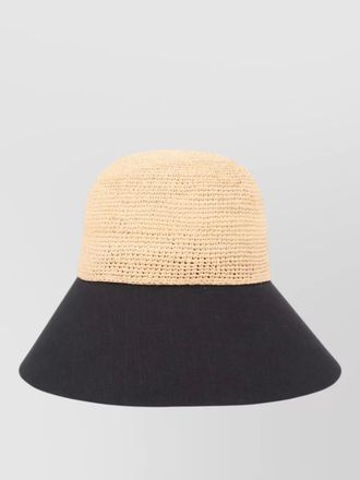 Helen Kaminski wide brim crochet two tone hat
