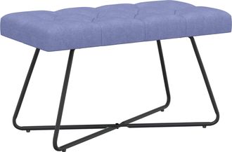vidaXL Banco Con Tapicer&iacute;a Con Botones Azul Jeans 80 X 40 X 46 Cm Tela Vidaxl