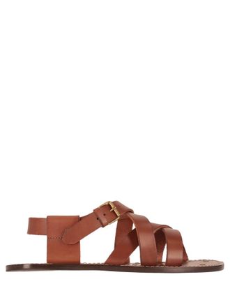 Saint Laurent Brown Leather Sandals