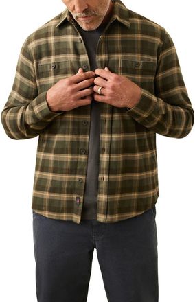 Faherty Heirloom Portuguese Flannel Shirt in Garret Verde Plaid at Nordstrom Rack, Size Small