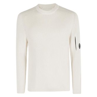 C.P. Company C.p. Company, Truien & Vesten, Heren, Wit, M, Witte Gaze Crew Neck Sweater
