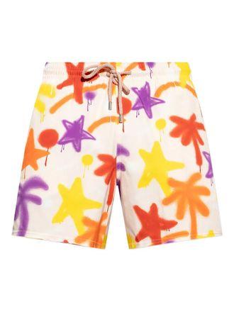 Palm Angels spray-paint swim shorts - men - Elastane/Polyamide - M - Multicolour
