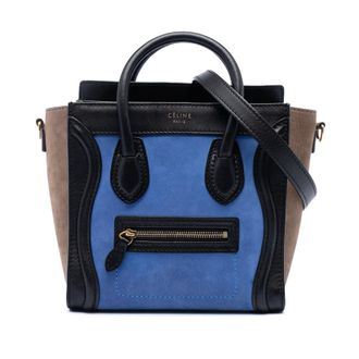 Celine Pre-owned Celine Nano Tricolor Nubuck and Calfskin Luggage Tote Ladies 6SL7CR5LM2ACQ87O