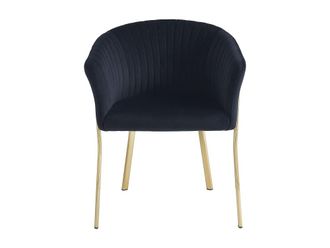 VENTE-UNIQUE.COM Set de 2 sillas terciopelo negro