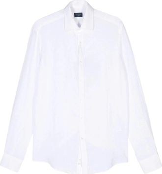 Paul & Shark Casual Wit Linnen Lange Mouw Shirt - Heren - Zakelijke Overhemden - Wit - M - Linnen - Overhemden