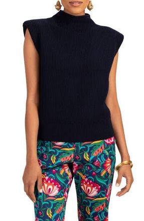 Trina Turk Judson Cap Sleeve Merino Wool Sweater in Indigo at Nordstrom Rack, Size Large