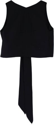 Kalita Black Saltwater tie-back cotton-poplin top Size S