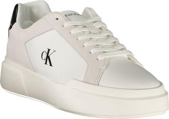 Calvin Klein Leather Color-Block Sneaker - White