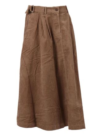 Barbour Yasmin belted midi skirt - women - Cotton - 10 - Brown