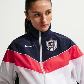 Nike England Windrunner Nike Womens Soccer UV Woven Jacket in White | IB6259-100