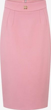 Dolce & Gabbana Bleistiftrock aus Wollcr&ecirc;pe DG Logo