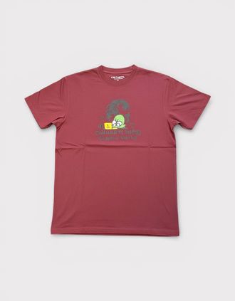 Carhartt Work in Progress Mens Carhartt WIP Graphic Works T-Shirt Maroon - Red - Size: 42