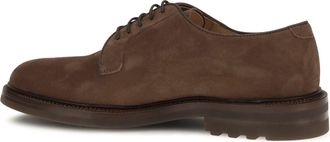 Brunello Cucinelli Mens Suede Lace-Up Shoes Mushroom Calf Leather (bos Taurus) Flat