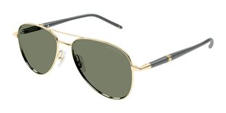 Montblanc MB0345S Asian Fit 004 Mens Sunglasses Gold Size 57