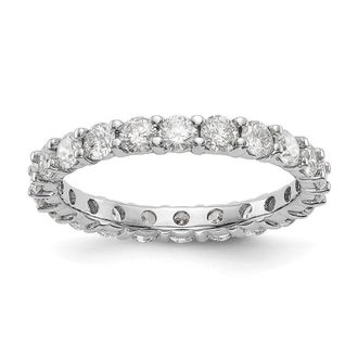 Diamond2Deal 14k White Gold Lab Grown Diamond Eternity Wedding Band Ring 2Ct Clarity- VS Color- G-H
