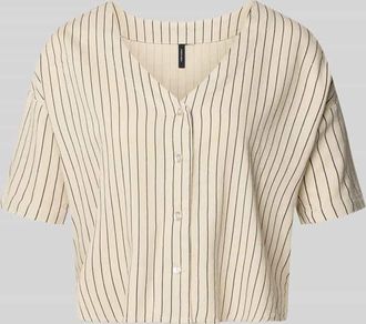 Vero Moda Boxy Fit Hemdbluse aus Viskose-Leinen-Mix Modell MYMILO in Sand, Gr&ouml;&szlig;e XS