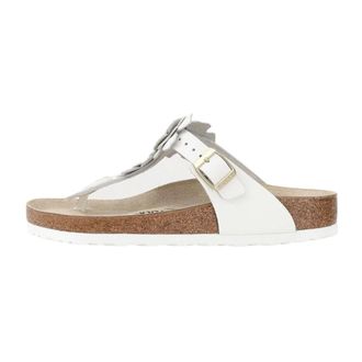 Birkenstock Flip Flops, female, White, Size: 10 US Gizeh Flower Embellishment