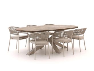 Bellagio la vita attrattiva Bellagio Nova Siri/ROUGH-Y Ellips 240cm dining tuinset 7-delig stapelbaar