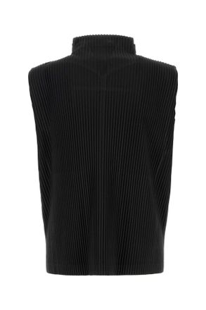 Homme Pliss&eacute; Issey Miyake Mens Black Polyester Vest Exterior: Abiti Dress