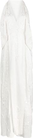 Zeus + Dione Pomaki floral-embroidered silk dress - women - Silk - 40 - White
