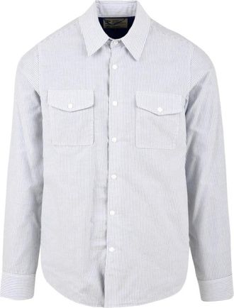 Aspesi Ce 27 B032 Dubbele Streep Blauw Overhemd - Heren - Casual Overhemden - Blauw - M - Overhemden
