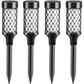 OEM 4 Luces Solares Led Exteriores Impermeables De Alto Brillo Para Aceras, Patios, Terrazas Y Jardines, Color Blanco -crezuo