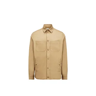 Moncler Cotton Gabardine Shirt Jacket Beige Size M
