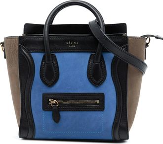Celine Borsa tote Nano in tre colori in nabuck e pelle di vitello 2012 - Blu