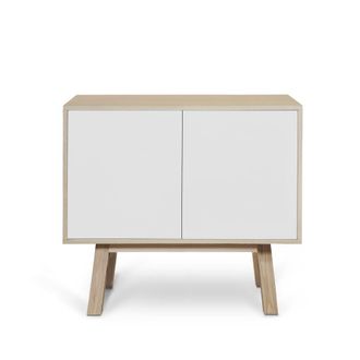 Mon Petit Meuble Fran&ccedil;ais Aparador alto de 2 puertas l.100 cm, fresno