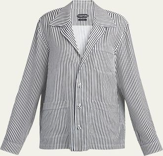Tom Ford Striped Silk Pajama Shirt