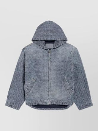 Balenciaga hooded distressed cotton denim jacket