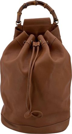 Gucci Gucci vintage leren rugzak van bamboe