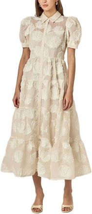 English Factory Shell Midi Shirtdress in White at Nordstrom, Size X-Small