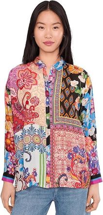 Johnny Was The Audrey Shirt Womens Clothing Magnolia Mae Patchwork : SM, Silk