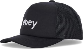 Obey Zwarte gebogen klep truckerpet - Heren - Petten - Zwart - ONE Size - Polyester - Accessoires