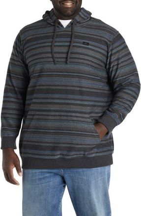 O'Neill Big & Tall Bavaro Striped Pullover Hoodie in Black at Nordstrom, Size 2X Big