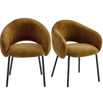 Moloo Silla de comedor de tela luxury mostaza (x2)