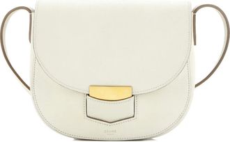 Celine Trotteur Grainy Leather Small crossbody bag - Wit