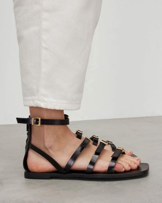 AllSaints Cow Leather Lore Leather Gladiator Sandals, Size: UK 8/US 11/EU 41