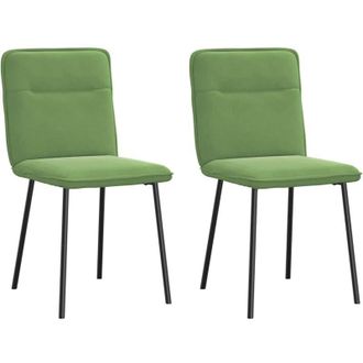 vidaXL Sedie da Pranzo 2 pz Verde Chiaro in Velluto - Vidaxl