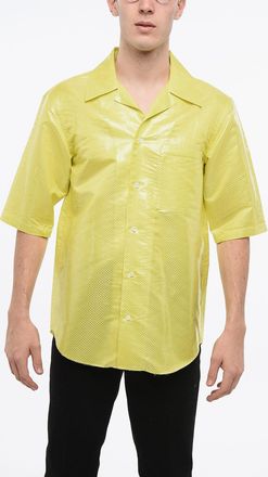 Alexander McQueen Camicia in Seta e Nylon a Maniche Corte con Taschino Alexander McQueen